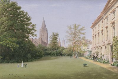 El jardín y el edificio de los becarios del Corpus Christi College, Oxford de Joseph Mallord William Turner